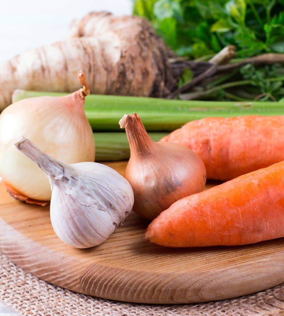 Vegetables in a crab bisque