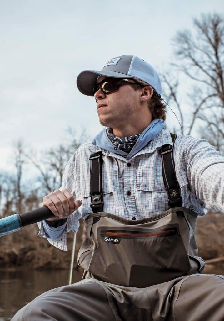 Man fly fishing