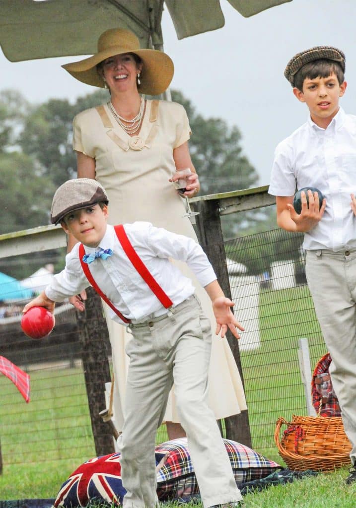 Children playing family games at Foxfield Family Day fall races