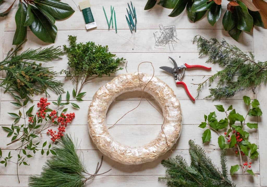 Holiday Wreath Making at Pippin Hill, Wreath making supplies