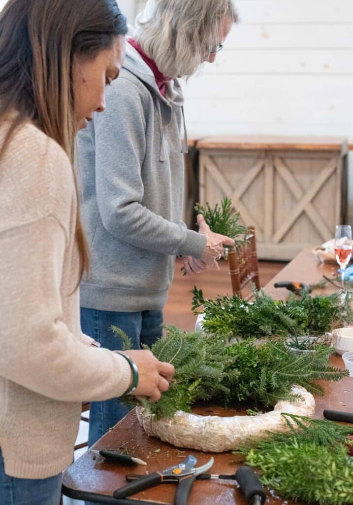 Holiday Wreath Making at Pippin Hill, Wreath making supplies