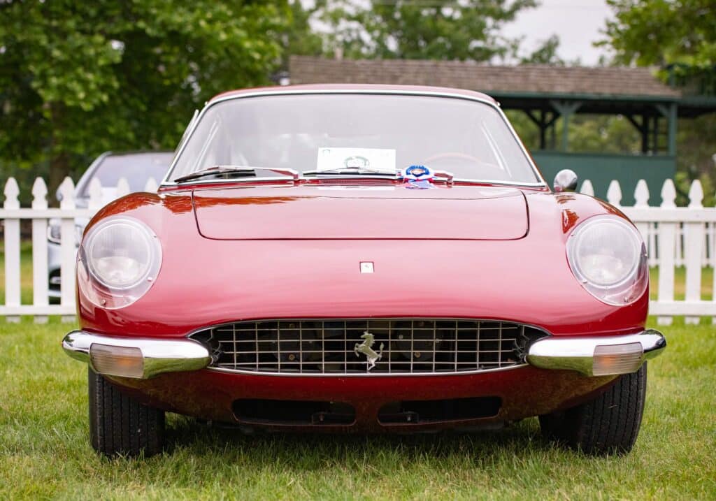 classic red mustang at upperville colt & horse show