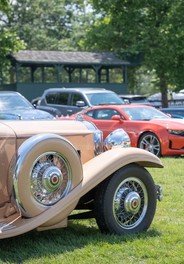 vintage car tan convertible coupe packard