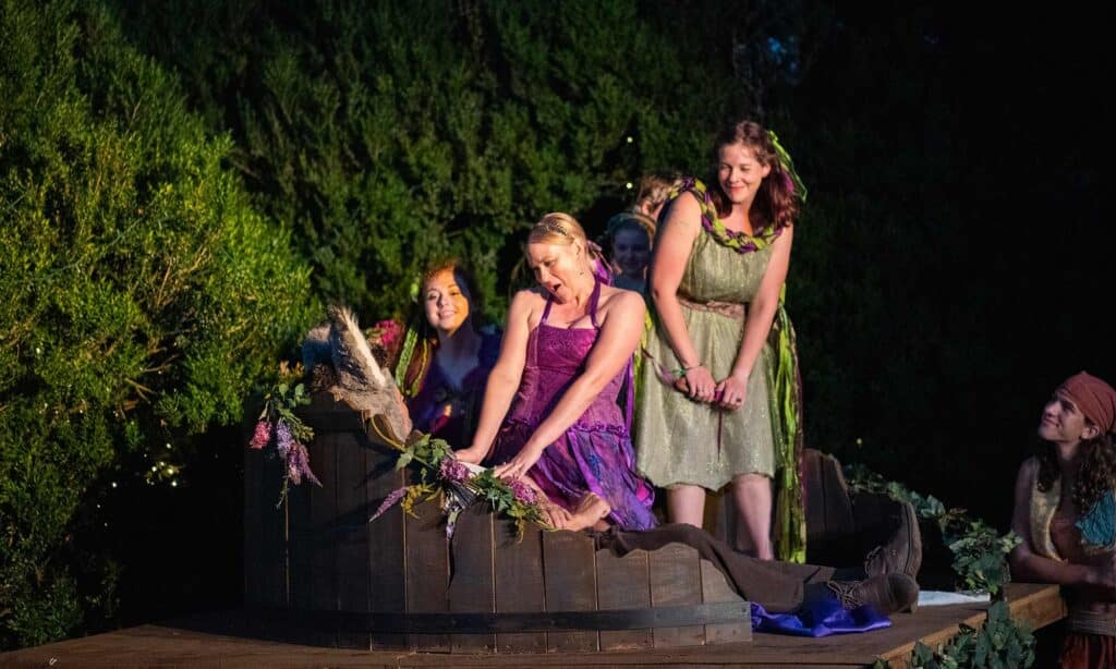 Actors performing Shakespeare at the Ruins on the wine estate of Barboursville Vineyards in Virginia.