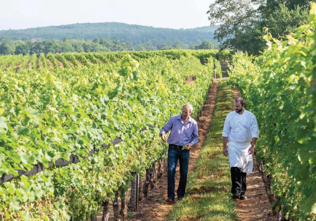 Winemaker Luca Paschina with Chef Michael Clough at Barboursville Vineyards The winery also offers fine dining and lodging.