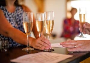 Photo of the tasting bar at Chestnut Oak Vineyards, Virginia