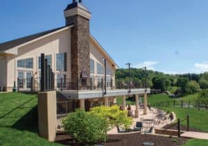 Exterior shot of building at Bluestone Vineyard