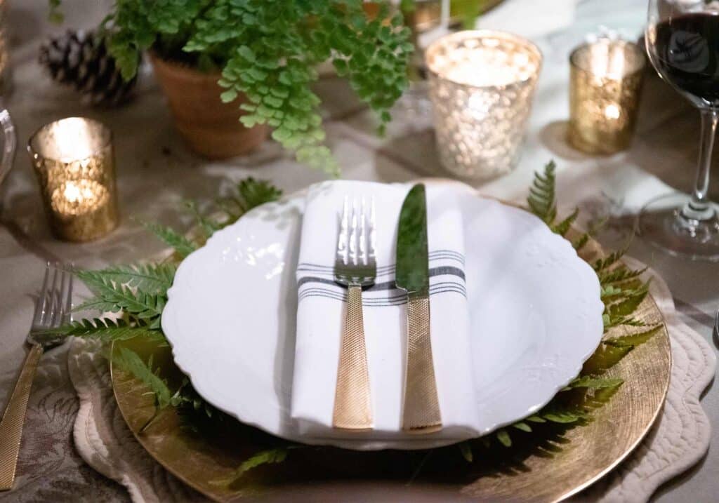 holiday vegan dinner place setting