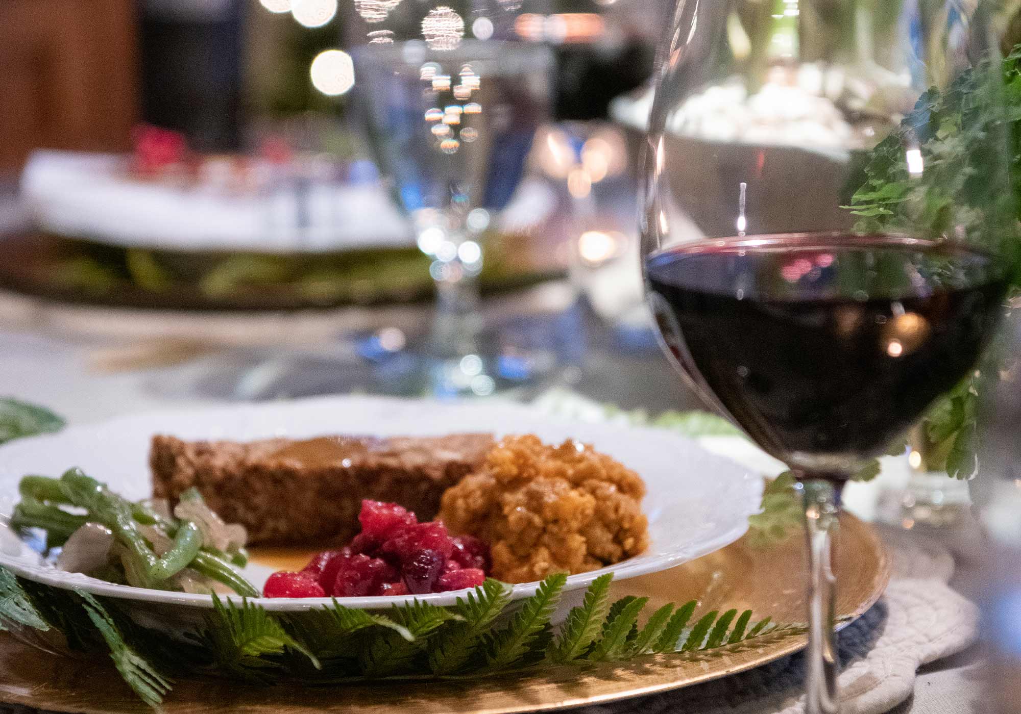 holiday vegan dinner wine food