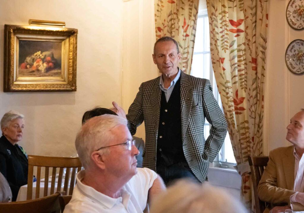 Winemaker Luca Paschina sharing about the food and wine pairings at the Tuscan Feast created at Barboursville Vineyards with Castello di Albola of Italy.