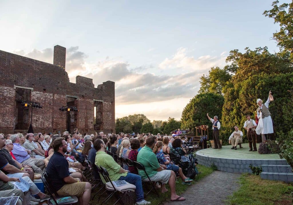 Shakespeare at the Ruins performed outdoors in summer by the Barboursville Four County Players at Barboursville Vineyards.