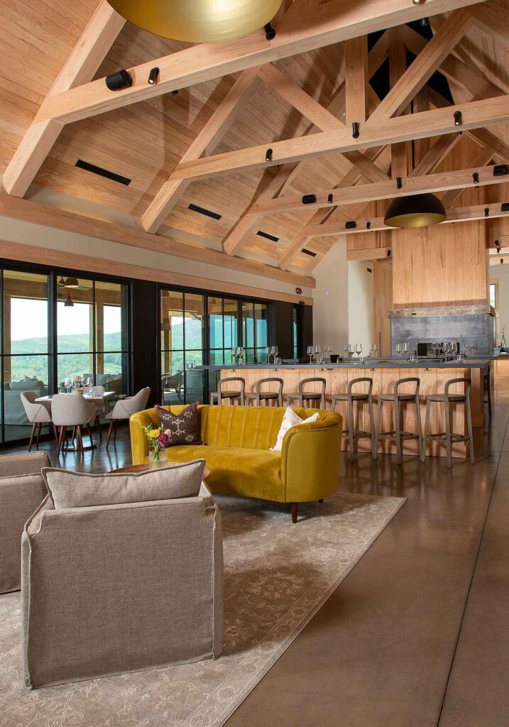 Crimson Lane Vineyards Tasting Room Interior, New winery opened 2023 in Linden, Virginia Wine Country