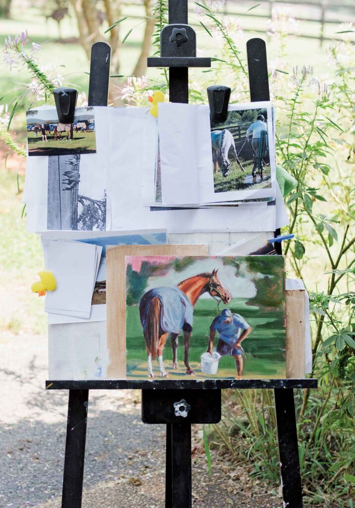 Artist Martha Strawther's easel