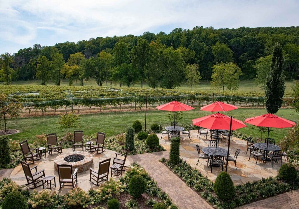 Southwest Mountains Vineyards’ outdoor patio