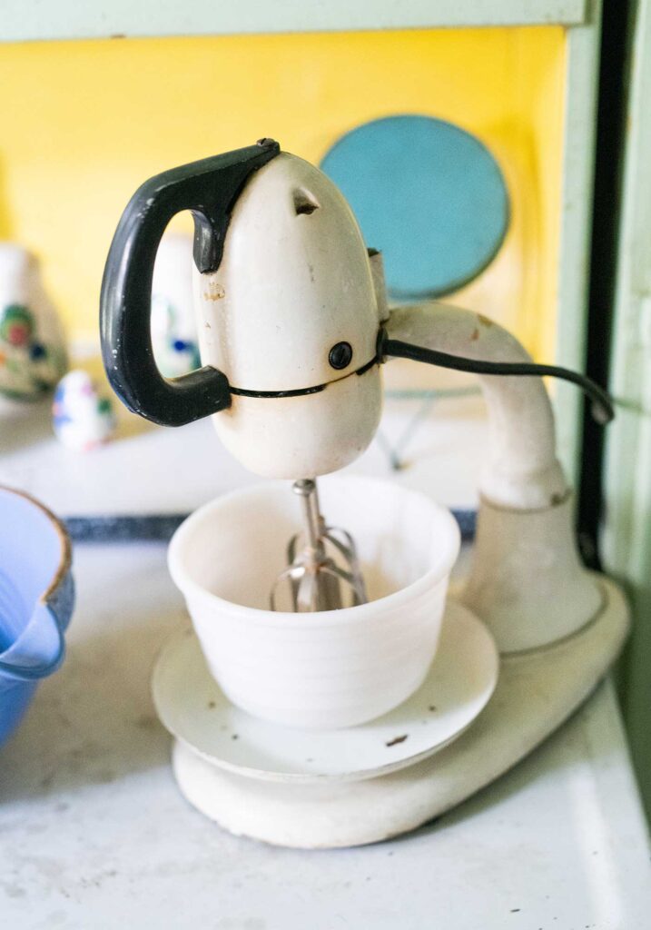 Vintage kitchen mixer in Harlem Renaissance Poet Anne Spencer's kitchen-Anne Spencer Home & Garden Museum.