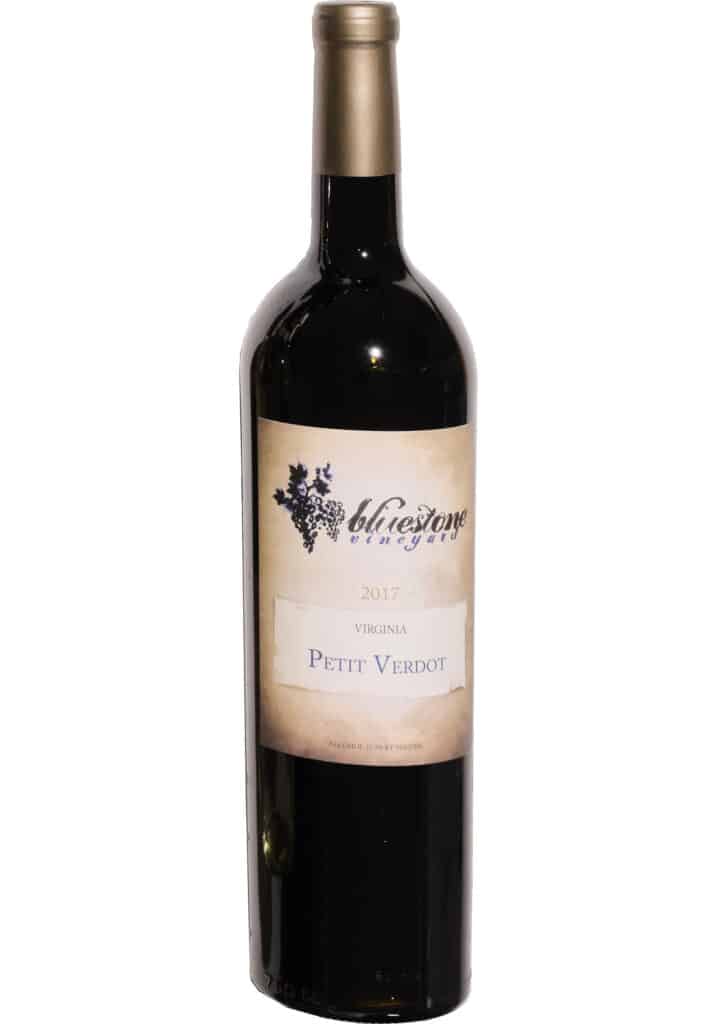 Bottle of Bluestone Vineyard's 2017 Petit Verdot - 2024 Cup Case